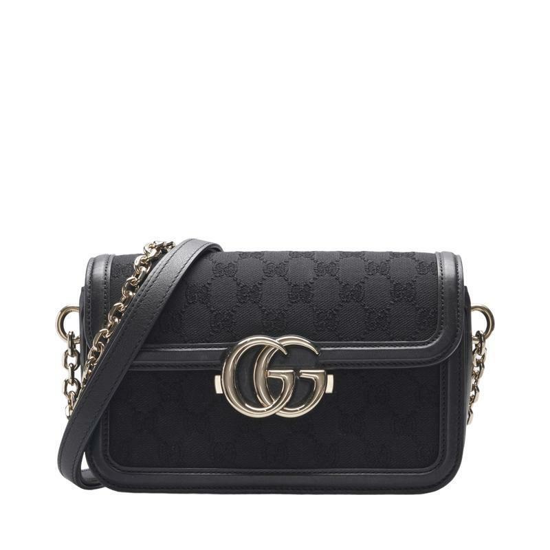 블랙 GG 수프림 고 스몰 숄더백 - Gucci