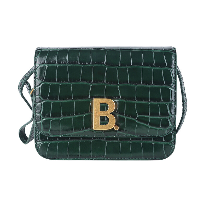 발렌시아가 618156 크로커다일 앰보스 B로고 플랩 크로스백 스몰 36654 - Balenciaga