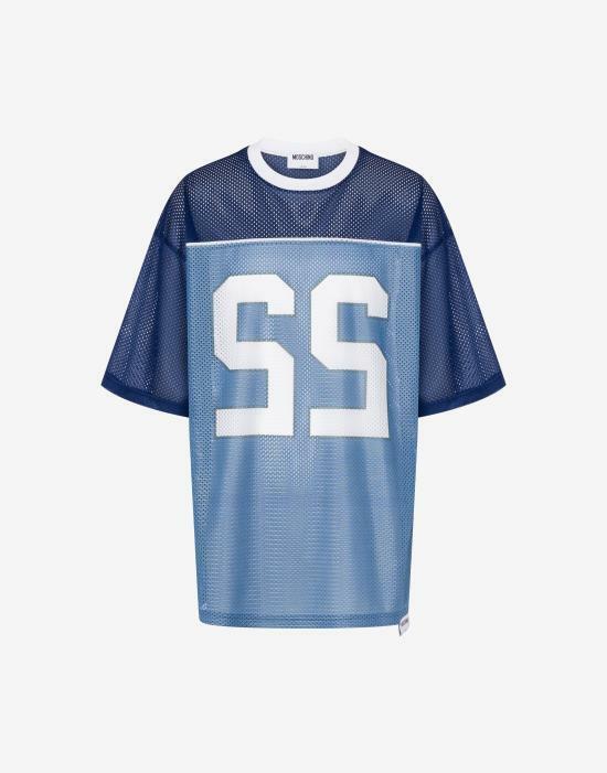 26SS 모스키노 반팔 티셔츠 AEF261ZZ07260247AEF1290 Blue DOM - Moschino