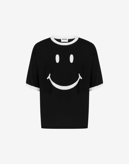 26SS 모스키노 반팔 티셔츠 AEF261ZZ09030200AEF1555 Black DOM - Moschino