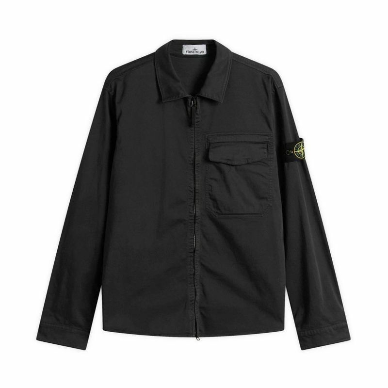 26SS 스톤아일랜드 남성 코튼 오버 셔츠 바람막이 블랙 L1S15 1200015 S0012 V0029 - Stone Island