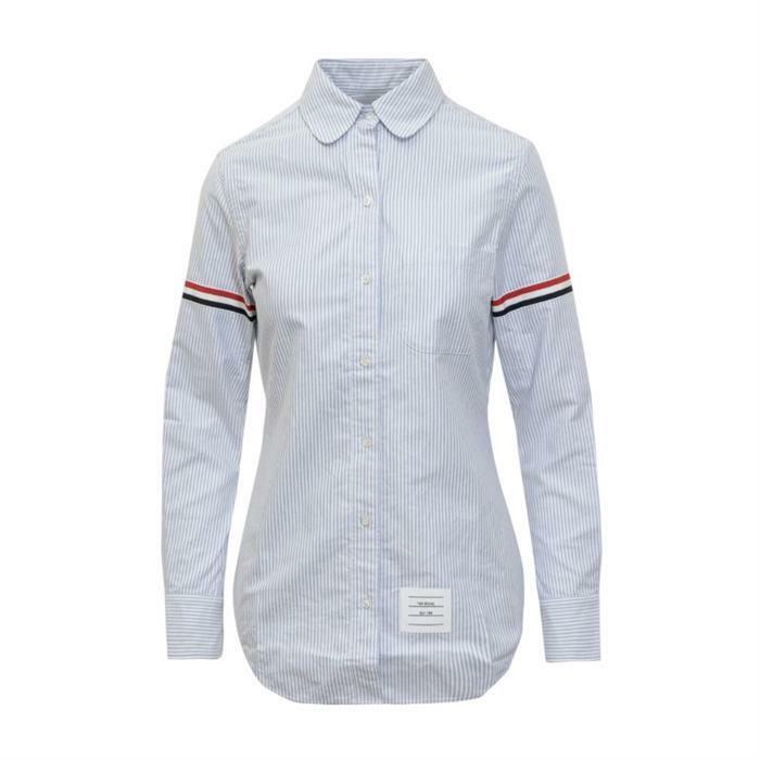 톰브라운 RWB 암밴딩 스트라이프 옥스포드 셔츠 스카이블루 FLL019E 00098 480 - Thom Browne