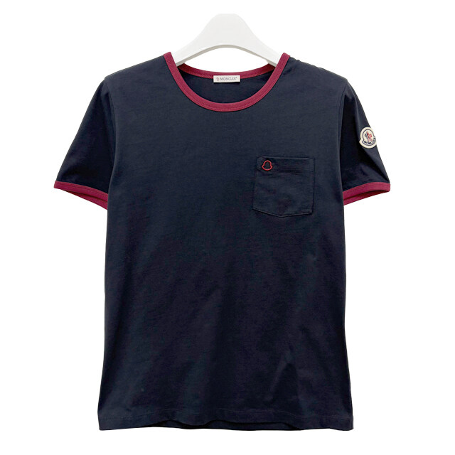 논현 더팩토리 26SS 몽클레어 로고 자수 코튼 반팔티 / 블루 (8C00019 89AUO F74) - Moncler