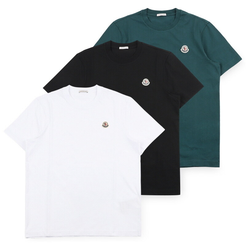 디몬트 몽클레어 남성 로고 패치 3PACK 반팔(화이트/블랙/그린) 8C00032 829H8 3P0 - Moncler