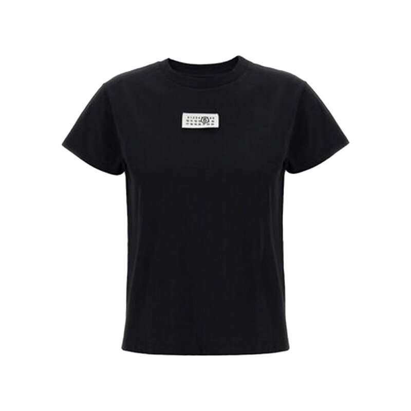 26SS 메종마르지엘라 여성 MM6 NUMERIC 넘버릭 코튼 반팔 티셔츠 블랙 S52GC0327 M20170 900 - Maison Margiela