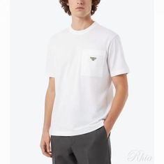 프라다 26SS 나일론 포켓 코튼 반팔 티셔츠 UJN661 11CK F0009 썸네일 1
