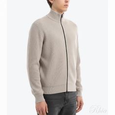 스톤아일랜드 26SS 5100126 리브드 소프트 오가닉 코튼 집업 스웨터 L1S15 S00D8 V0M9A 리브 썸네일 1