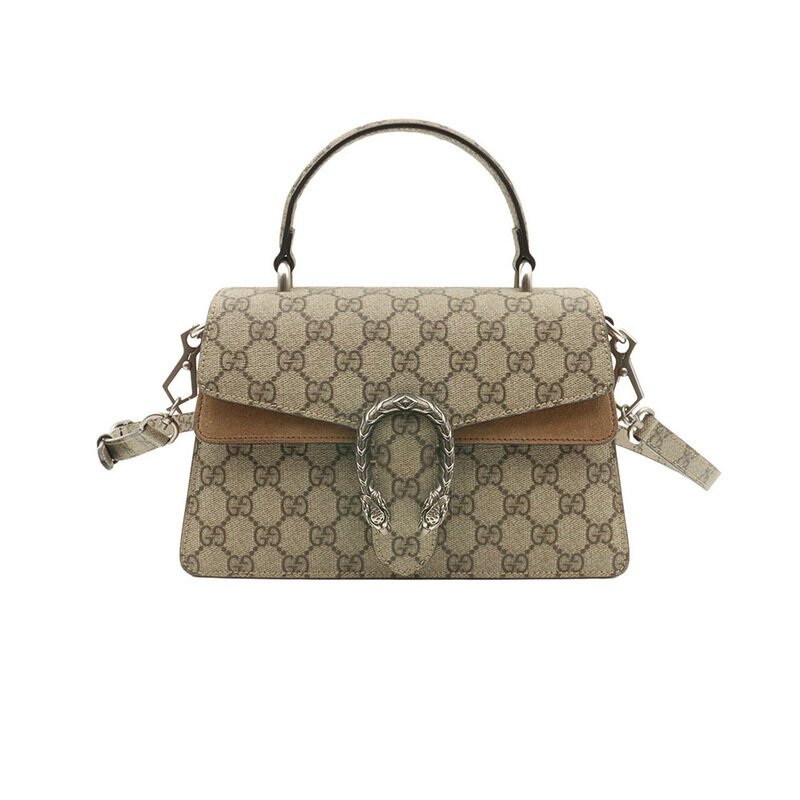 구찌 GG 수프림 캔버스 베이지 스웨이드 디오니서스 스몰 탑핸들 2WAY / 739496 - Gucci