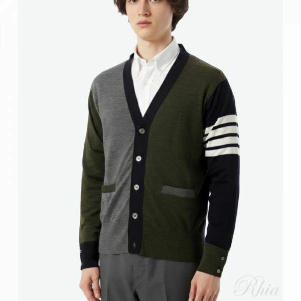 톰브라운 펀믹스 파인 메리노 울 4 바 가디건 MKC002F Y1014 035 - Thom Browne