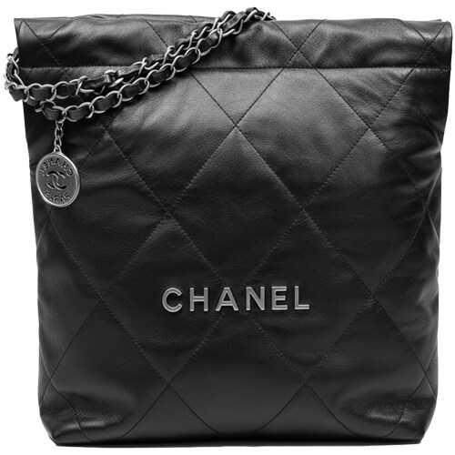 [샤넬] 샤넬 22 스몰 핸드백 샤이니 카프스킨 실버 메탈 블랙 가방 AS3260 B19057 94305 / TEO - Chanel