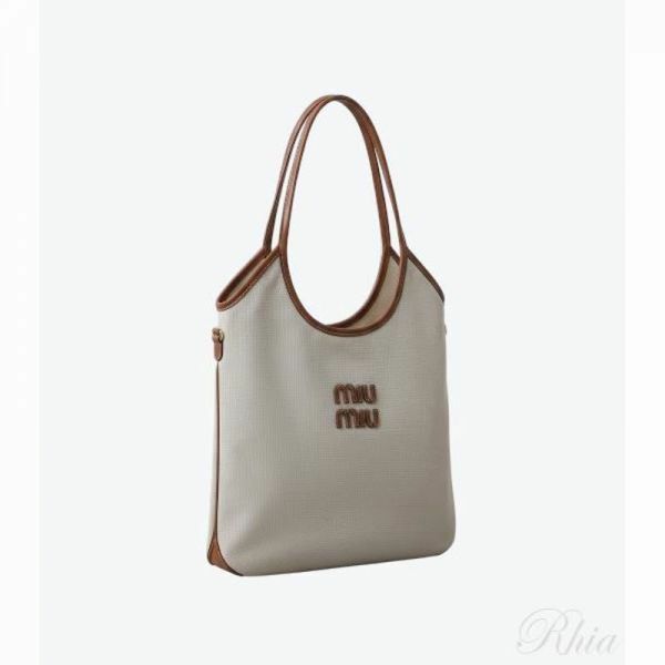 미우미우 26SS 아이비 캔버스 백 레귤러 5BG231 ACRN F062F - Miu Miu