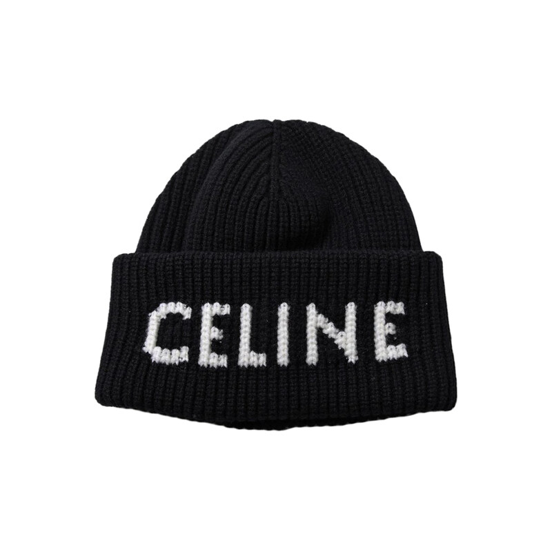 26SS 로고 울 캐시미어 비니 블랙 AA0H92I93 38AO - Celine