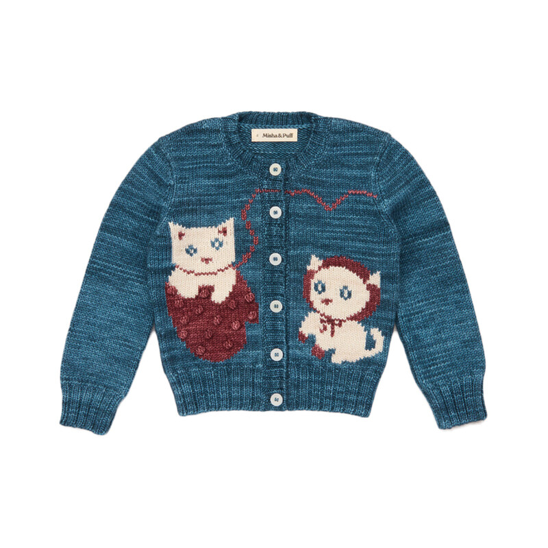 키즈 키튼 자수 가디건 블루스모크 K1249W25 469 (3A 4A) - MISHA & PUFF