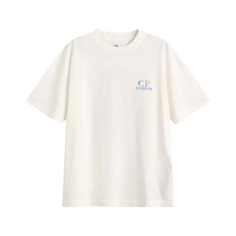 26SS 로고 프린트 반팔 티셔츠 화이트 20CMTS143A 110579W 103 - CP company