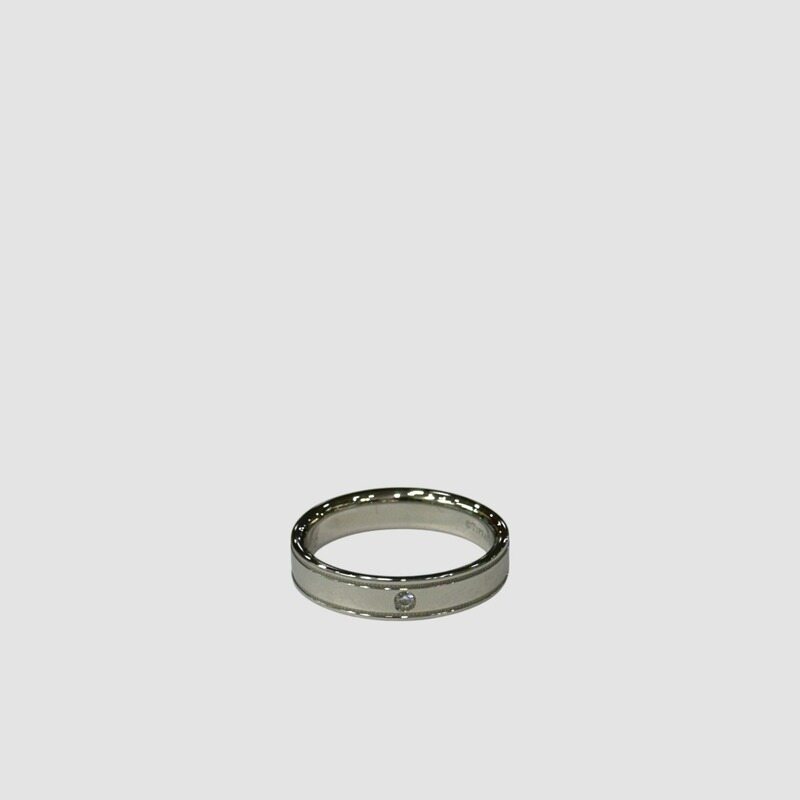 티파니앤코 다이아 더블 밀그레인 화이트골드 링 10호 - Tiffany & Co