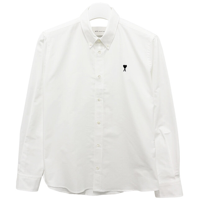 더팩토리 26SS 아미 하트 로고 버튼 다운 코튼 옥스포드 셔츠 / 내추럴 화이트 (HSH763 CO0031 168) - Ami