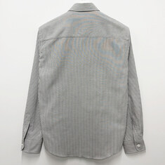 더팩토리 26SS 아미 하트 로고 코튼 옥스포드 스트라이프 셔츠 / 내추럴 화이트 블랙 (HSH763 CO0087 039) 썸네일 1