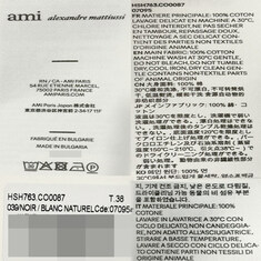 더팩토리 26SS 아미 하트 로고 코튼 옥스포드 스트라이프 셔츠 / 내추럴 화이트 블랙 (HSH763 CO0087 039) 썸네일 6