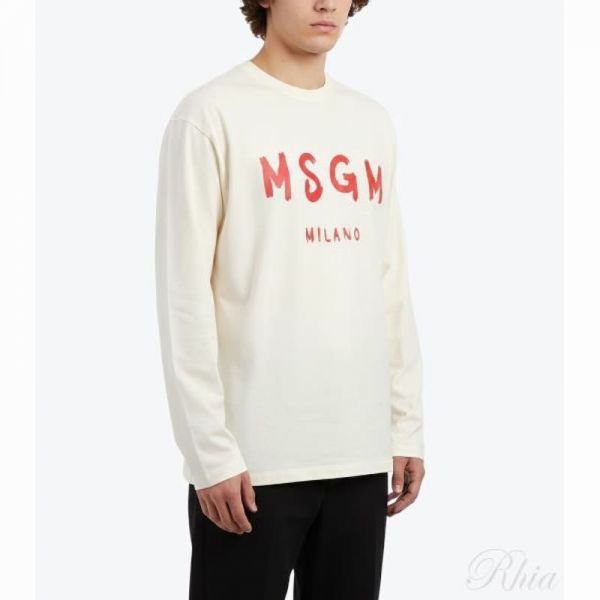 MSGM 로고 긴팔 티셔츠 3740MM511 247798 02 - MSGM