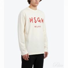 MSGM 로고 긴팔 티셔츠 3740MM511 247798 02 썸네일 1