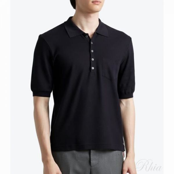 톰브라운 실크 피케 포켓 폴로 MJP216A J0192 415 - Thom Browne