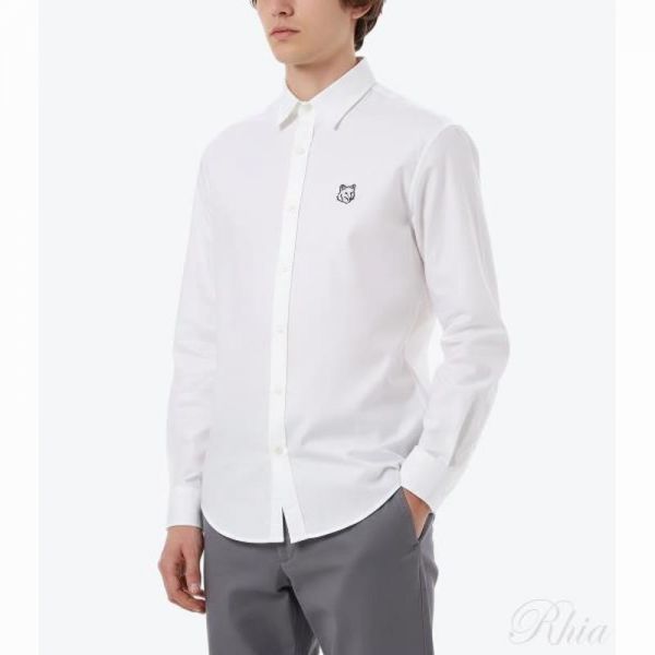 메종키츠네 컨투어 폭스 헤드 스케이트 셔츠 MM00405WC5012 P100 - Maison Kitsune
