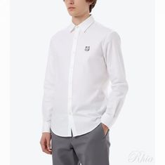 메종키츠네 컨투어 폭스 헤드 스케이트 셔츠 MM00405WC5012 P100 썸네일 1