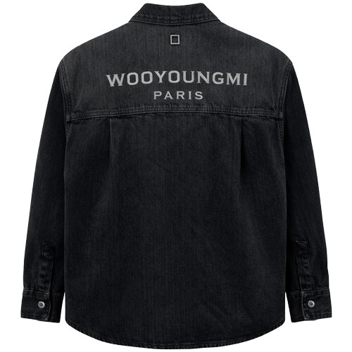 [우영미] 26SS 틴 워싱 데님 백로고 셔츠 블랙 남성 자켓 W261SH27970B / TR - Wooyoungmi