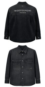 [우영미] 26SS 틴 워싱 데님 백로고 셔츠 블랙 남성 자켓 W261SH27970B / TR 썸네일 2