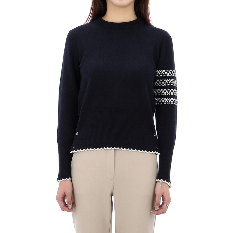 국내배송 26SS 톰브라운 사선 도그 헥터 인타르시아 니트 FKA514A Y1029 415 - Thom Browne