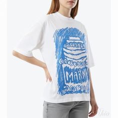 마르니 블루 케이크 프린트 티셔츠 THJE0263P8 USCX12 CKW01 썸네일 1