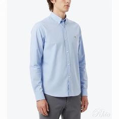 메종키츠네 폭스 헤드 엠브로이더리 클래식 셔츠 HM00435WC0025 LB P410 썸네일 1