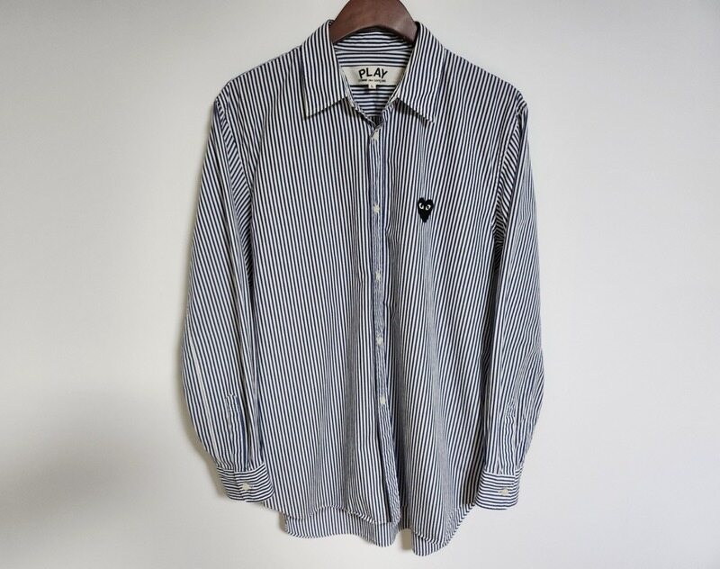 [L] 꼼데가르송 스트라이프 하트와펜 남성 셔츠 AZ-B008 - Comme des Garcons