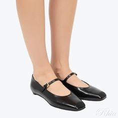 프라다 브러시드 레더 메리제인 발레리나 1F826N F 015 055 F0002 썸네일 1