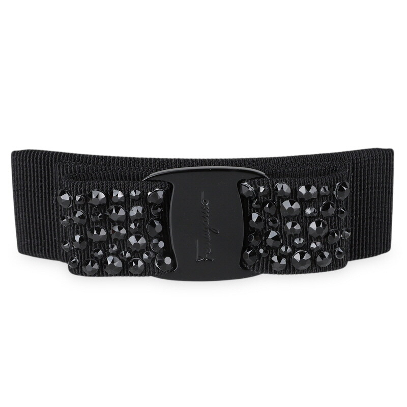 디몬트 페레가모 여성 바라 보우 스와로브스키 헤어핀(블랙) 341693 488214 - Salvatore Ferragamo
