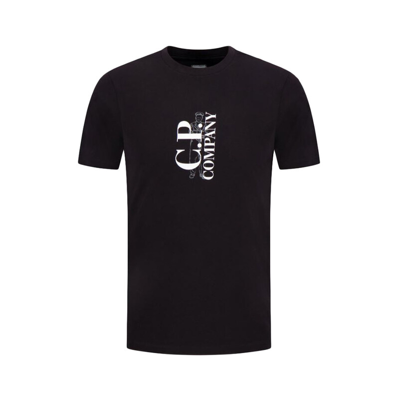 26SS 버티컬 로고 프린트 반팔 티셔츠 블랙 20CMTS084A 005100W 999 - CP company