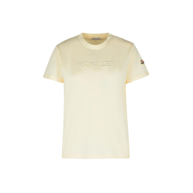 26SS 로고 패치 티셔츠 아이보리 8C000 21 89AUO 037 - Moncler