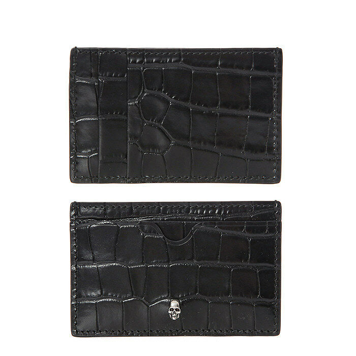 [알렉산더맥퀸]실버스컬 코코스탬프 카드홀더/550855 DZT0Y 1000 - Alexander McQueen