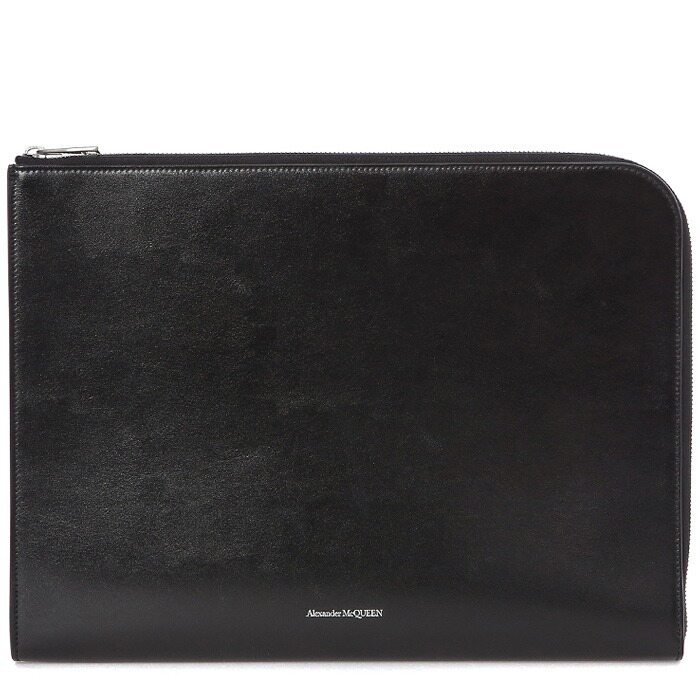 알렉산더맥퀸 화이트음각로고 심플 래더 클러치백/609481 1XI0Y 1000 - Alexander McQueen