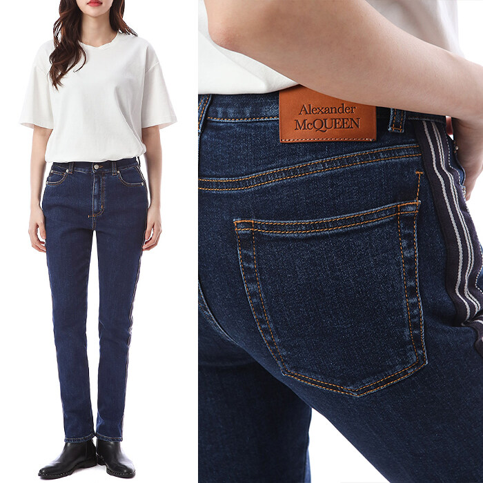 알렉산더맥퀸 스트라이프 사이드라이닝패치 진청진/650649 QMAA8 4089 - Alexander McQueen