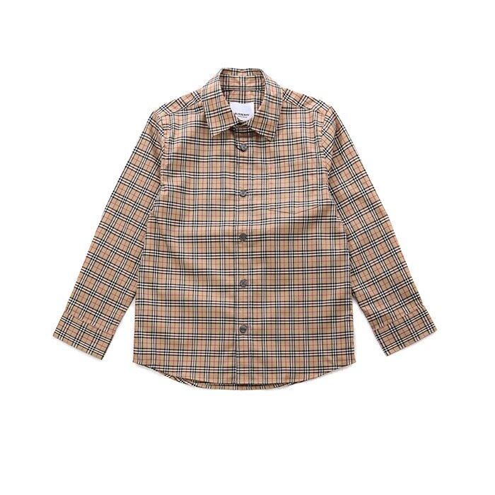버버리 키즈 스몰스케일 체크 스트레치 코튼 셔츠 4Y~10Y/8042957 - Burberry