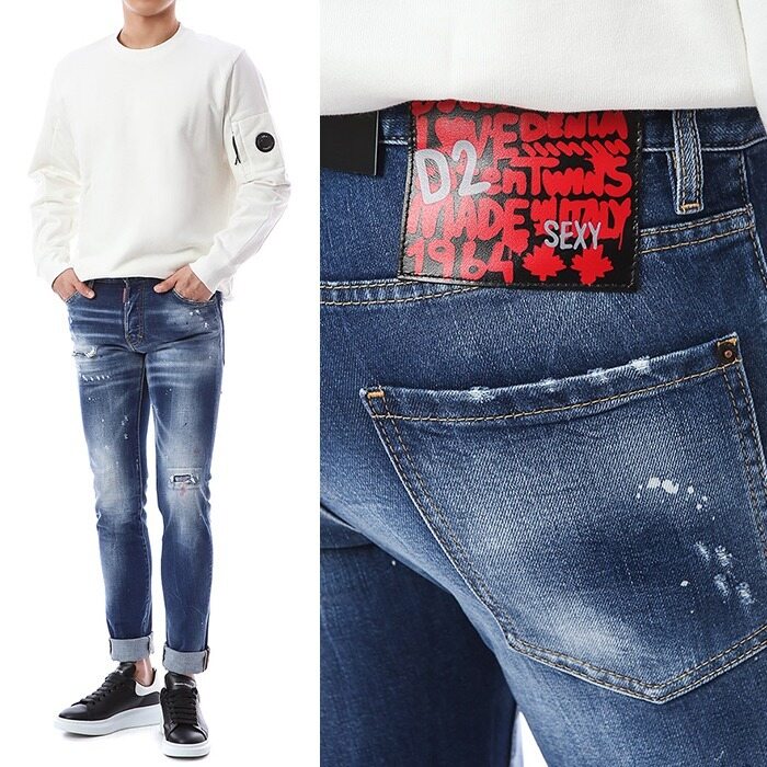 디스퀘어드 섹시 블랙래더패치 디스덧댐 중청진_쿨가이핏/74LB1016 - Dsquared2