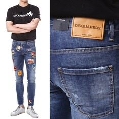 디스퀘어드 래더패치 멀티 트래블자수패치 중청 워싱진/74LB1205 썸네일 1
