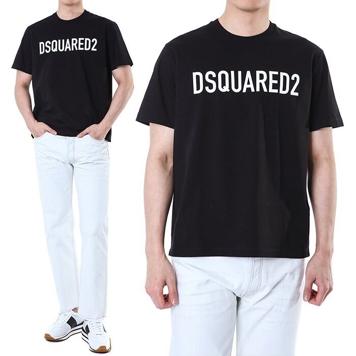 디스퀘어드 볼드 러버로고패치 반팔티셔츠/74GD1184 S23009 900 - Dsquared2