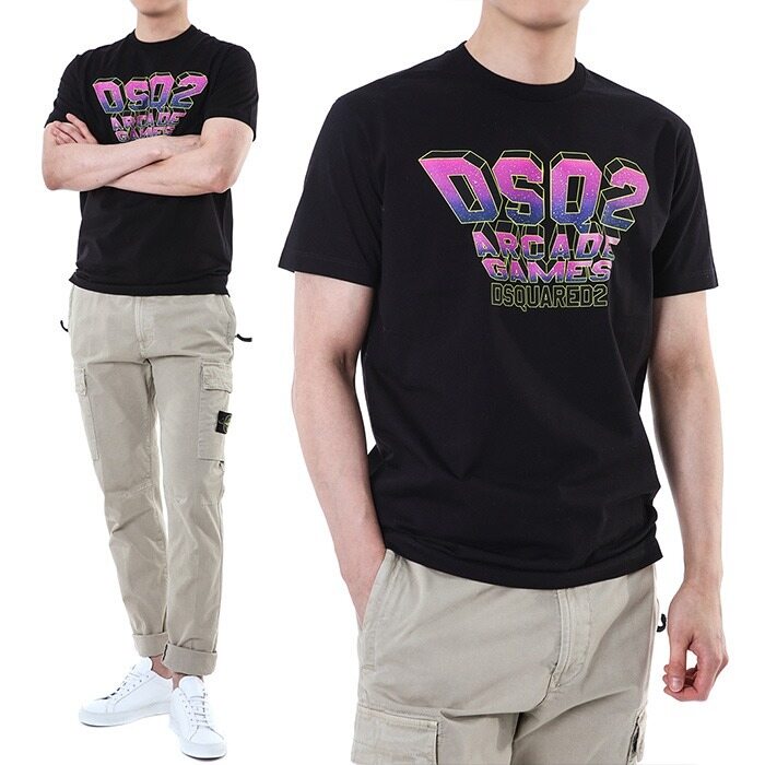 디스퀘어드 아케이드게임프린트 반팔티셔츠/74GD1152 S23009 900 - Dsquared2