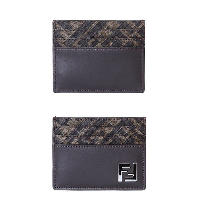 펜디 스틸로고패치 FF모노그램 스퀘어 카드지갑 브라운/7M0164 AFF2 F1Q1C - Fendi