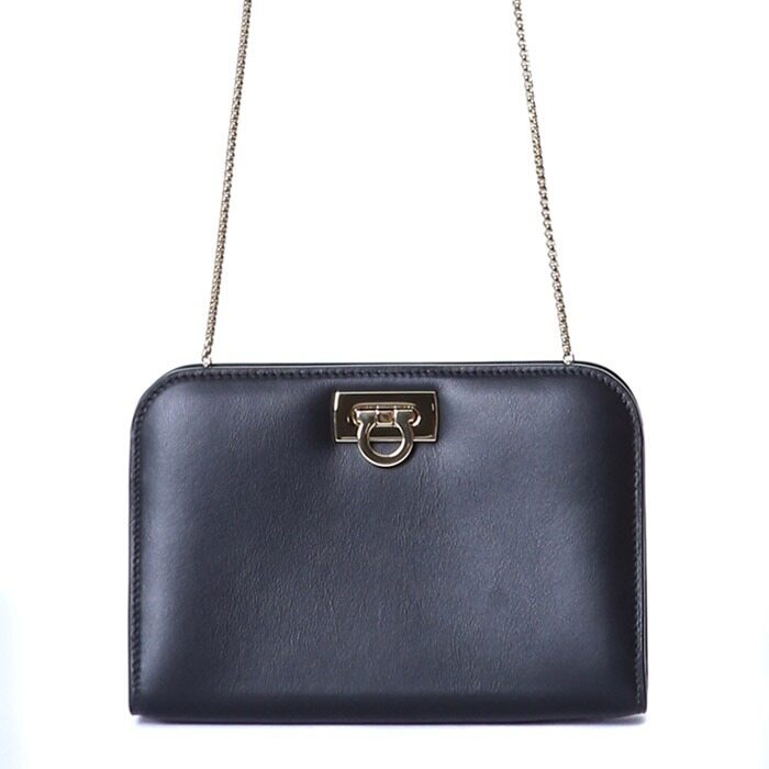 페라가모 금장 간치니로고 체인 미니 클러치겸 크로스백/21-8352 771651 - Salvatore Ferragamo