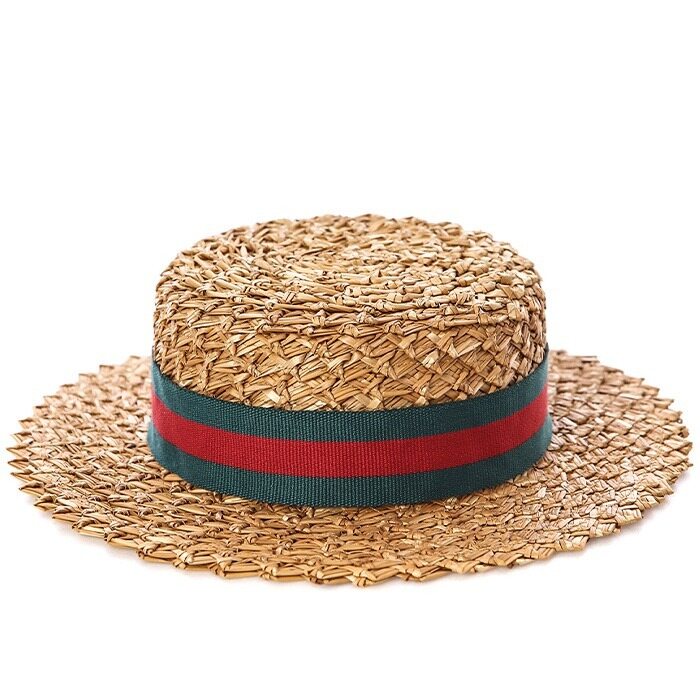 구찌 키즈 시그니처 삼선 리본 라피아 햇/683049 3HAGM 9266 - Gucci