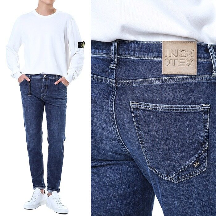 인코텍스 네추럴 다잉 스트레치 진청 워싱진/BDPT0004 02615 W3 003 - Incotex