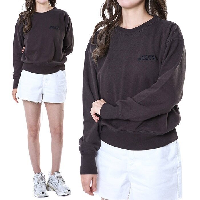 이자벨마랑 SHAD 자수로고패치 여성 맨투맨 티셔츠/SW0054FA A2M41I 02FK - Isabel Marant